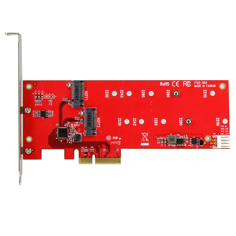 StarTech PEX2M2 2x M.2 SATA SSD Controller Card - PCIe